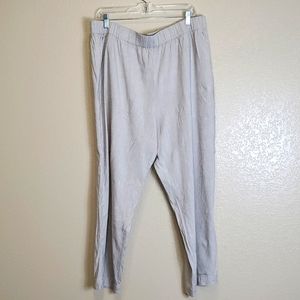 LOFT Lou & Grey  Linen Blend Pull on Tapered Pants XL Beachy Coastal